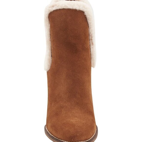 André Assous Women's Faux‎ Shearling Trim Wedge Leather Bootie - Picture 5 of 9